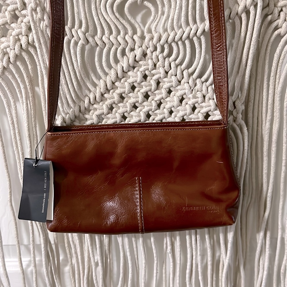 NWT Kenneth Cole small shoulder bag dark Carmel color